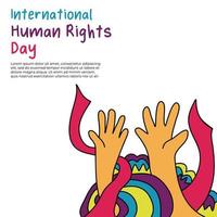 einen schönen internationalen Tag der Menschenrechte. einfache Hintergrundvektorillustration handgezeichnete Doodle-flache Art. geeignet für Instagram-Post, Cover oder Poster. vektor
