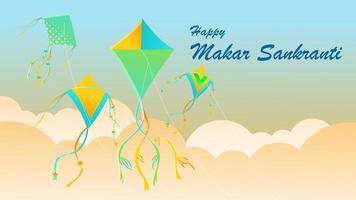 glad makar sankranti festival bakgrund vektor