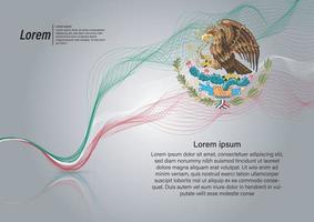 moderner Linienwellenvektorhintergrund der Mexiko-Flaggenfarben vektor