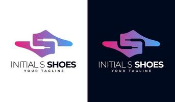 Initial s Schuhe Logo-Design vektor