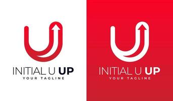 initial u upp logotyp design vektor