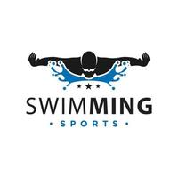 vektorlogo sport schwimmen im wasser vektor