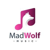 Wolf-Musik-Vektor-Logo vektor