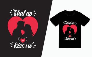 Valentinstag Typografie T-Shirt Designvorlage vektor