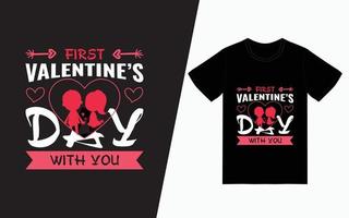 Valentinstag Typografie T-Shirt Designvorlage vektor