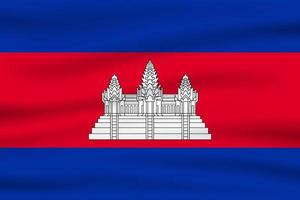 viftande flagga av Kambodja. flagga Kambodja. vektor illustration av thailand 3d ikon