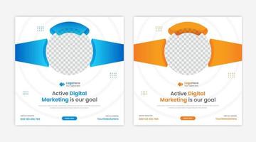 modern digital marknadsföring sociala medier post designmall för företags affärsprofil vektor