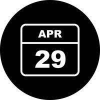 29. April Datum an einem Tageskalender vektor