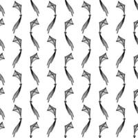 drake vektor sömlösa mönster doodle, handritad, minimalistisk, monokrom. svartvitt