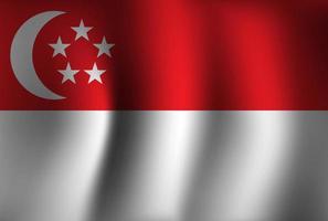 Singapur Flagge Hintergrund winken 3d. Banner-Hintergrundbild zum Tag der nationalen Unabhängigkeit vektor