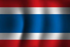Thailand flagga bakgrund viftande 3d. nationella självständighetsdagen banner tapeter vektor