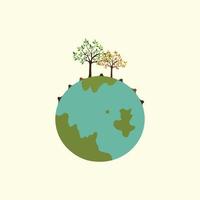 världsdagen jordens dag koncept illustration miljövänligt koncept miljö dag, global uppvärmning, jord bevarande vektor