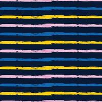 ränder mönster sömlösa geometriska mönster vektor blått och rosa, gult bläck penseldrag, grunge design, moderna penseldrag för inslagning, tapeter, textilier