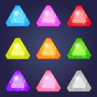 kristalltillgångar för speldesign form triangel. vektor