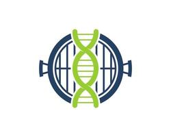 Grillpfanne mit DNA-Symbol vektor
