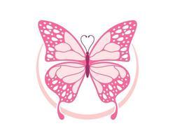fliegende Schönheit rosa Schmetterling vektor