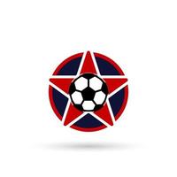 fotbollslogotyp eller fotbollsklubbens teckenmärke. fotboll logotyp med sköld bakgrund vektor design