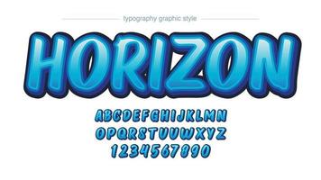 blaue Cartoon-Graffiti-Typografie vektor