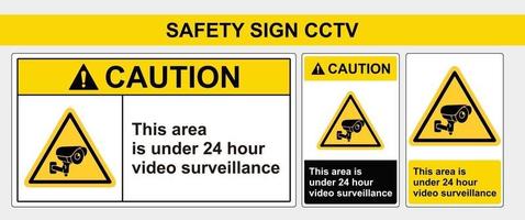 säkerhetsskylt detta område är under 24 timmars videoövervakning vektor