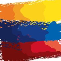 kolumbianische flagge gemalt vektor