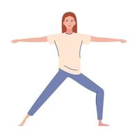 junge Frau, die Yoga praktiziert vektor