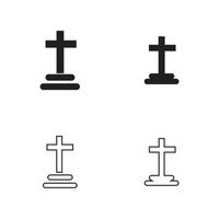 christlicher Friedhof Symbol Vektor-Illustration Design-Vorlage vektor