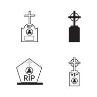 christlicher Friedhof Symbol Vektor-Illustration Design-Vorlage vektor