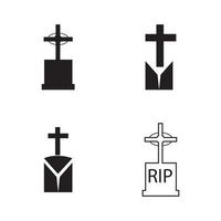 christlicher Friedhof Symbol Vektor-Illustration Design-Vorlage vektor