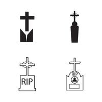 christlicher Friedhof Symbol Vektor-Illustration Design-Vorlage vektor