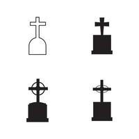 christlicher Friedhof Symbol Vektor-Illustration Design-Vorlage vektor