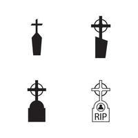 christlicher Friedhof Symbol Vektor-Illustration Design-Vorlage vektor