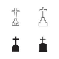 christlicher Friedhof Symbol Vektor-Illustration Design-Vorlage vektor