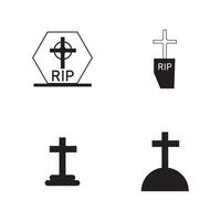 christlicher Friedhof Symbol Vektor-Illustration Design-Vorlage vektor