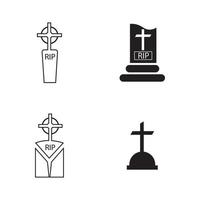 kristna kyrkogården ikon vektor illustration formgivningsmall