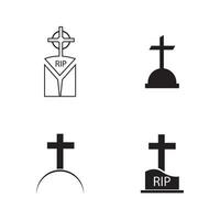 christlicher Friedhof Symbol Vektor-Illustration Design-Vorlage vektor