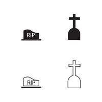 christlicher Friedhof Symbol Vektor-Illustration Design-Vorlage