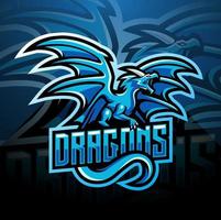 dragon esport maskot logo design vektor