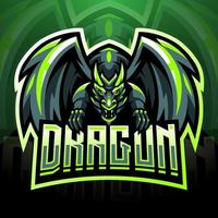 dragon esport maskot logo design vektor