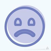 icon emoticon sad 2 - tvåtonsstil vektor