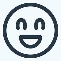 Symbol Emoticon glücklich - Linienschnitt-Stil vektor