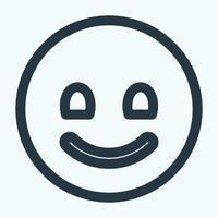 ikon emoticon leende - linje stil vektor
