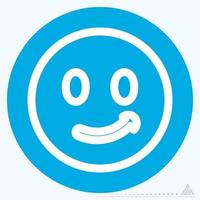 ikon emoticon smile 2 - blå ögon stil vektor