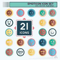 Icon Set Emoticon - flacher Stil vektor