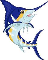 Cartoon-Marlin-Fisch auf weißem Hintergrund vektor