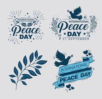 internationella fredsdagen ikoner vektor