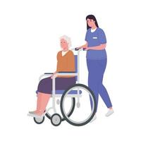 Krankenschwester und alte Frau vektor
