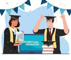 studenter i virtuell examen vektor