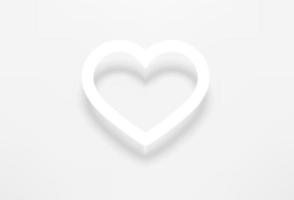 vit kontur hjärta vektor ikon med realistisk skugga