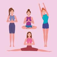 Frauen, die Yoga praktizieren vektor