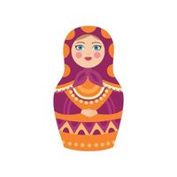 russische puppe farbige traditionelle moskau spielzeug authentische blumenfarbene dekoration frau mädchen